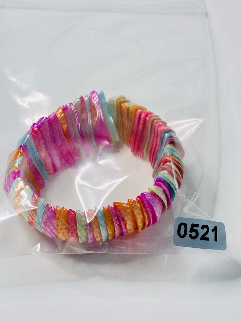 Source Unknown Multicolor Shell Disk Stretch Bracelet - Picture 16 of 16